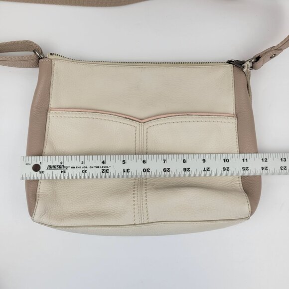 The Sak Leather Crossbody Bag With Adjustable Strap & Zip Closure Stone & Blush - Picture 13 of 15